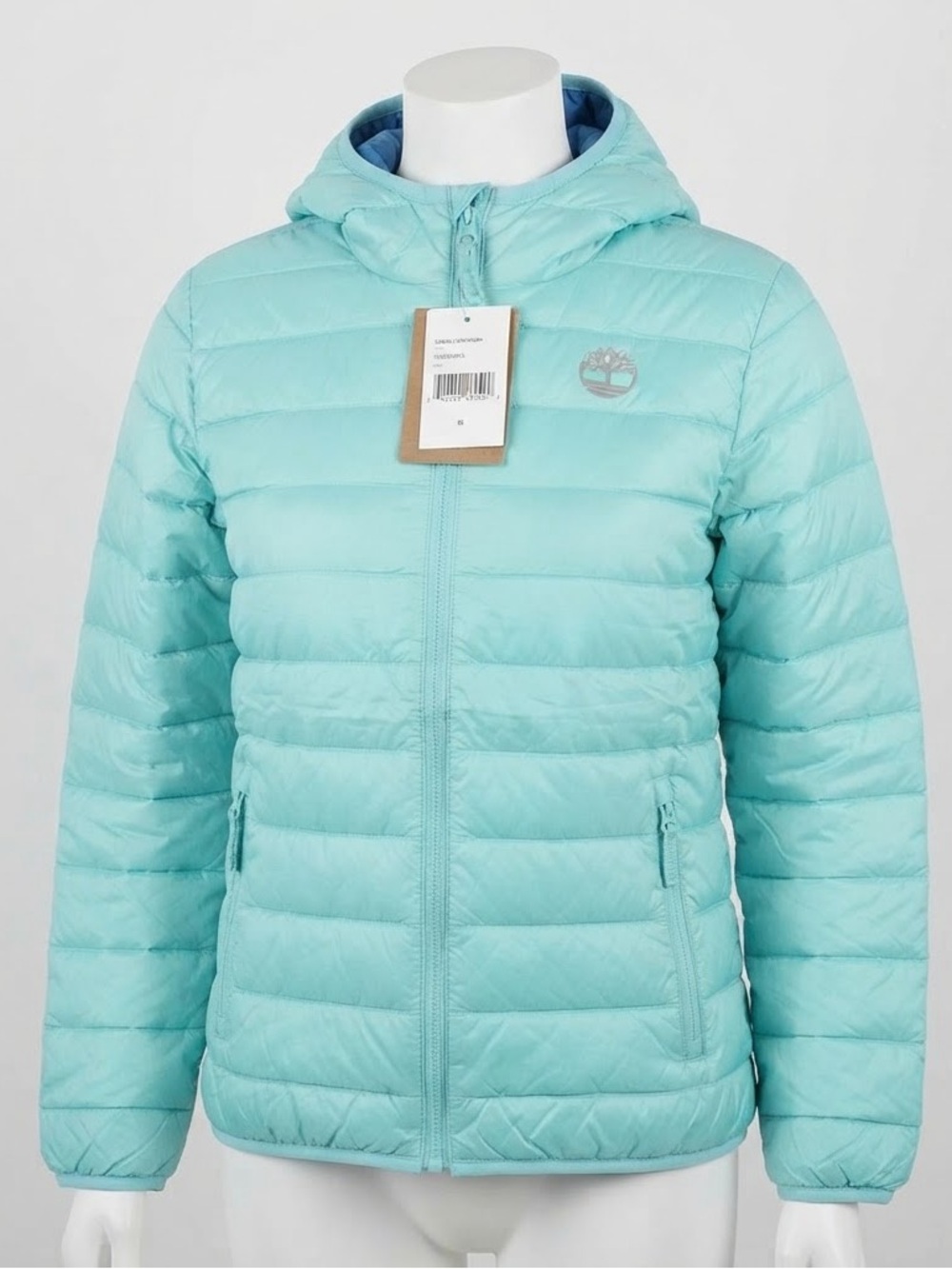 Eddie Bauer Girls M Reversible Puffer Jacket Aruba Blue Hooded NWT